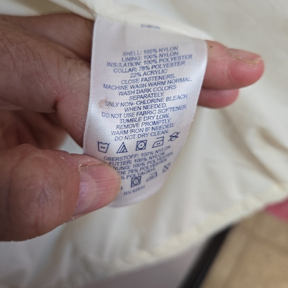 LANDS END CREAM COAT WITH SHERPA COLLAR SZ.XL - Picture 7 of 7